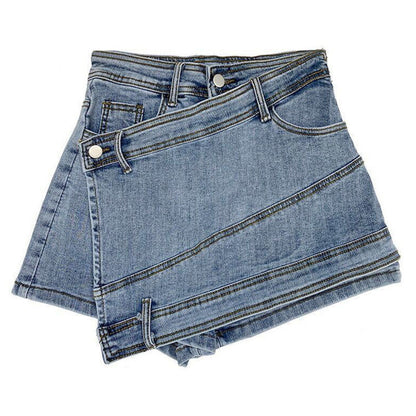 Women's Loose And Irregular High Waist Denim Shorts