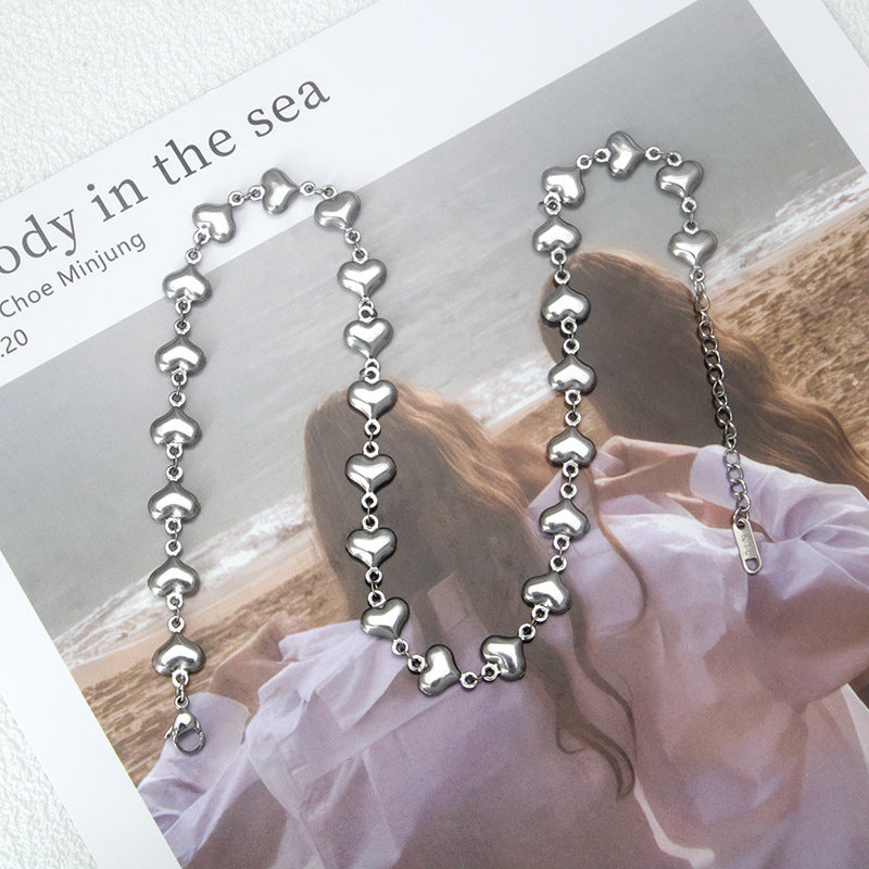 Stainless Steel Fashion Handmade Heart Love Heart Moon Bracelet