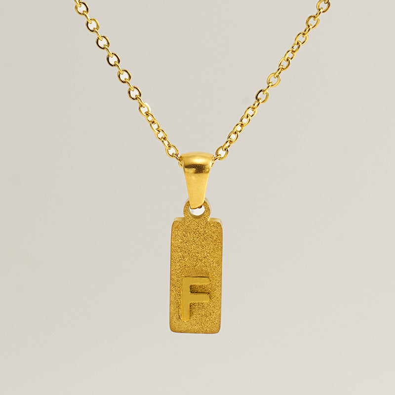 English Letter Necklace Female Stainless Steel