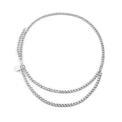 Cold Wind Metal Lock Waist Chain Women