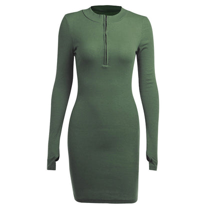 High-neck Long-sleeved Dress Women Autumn