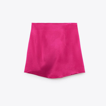 Silk Satin Texture Mini Skirt