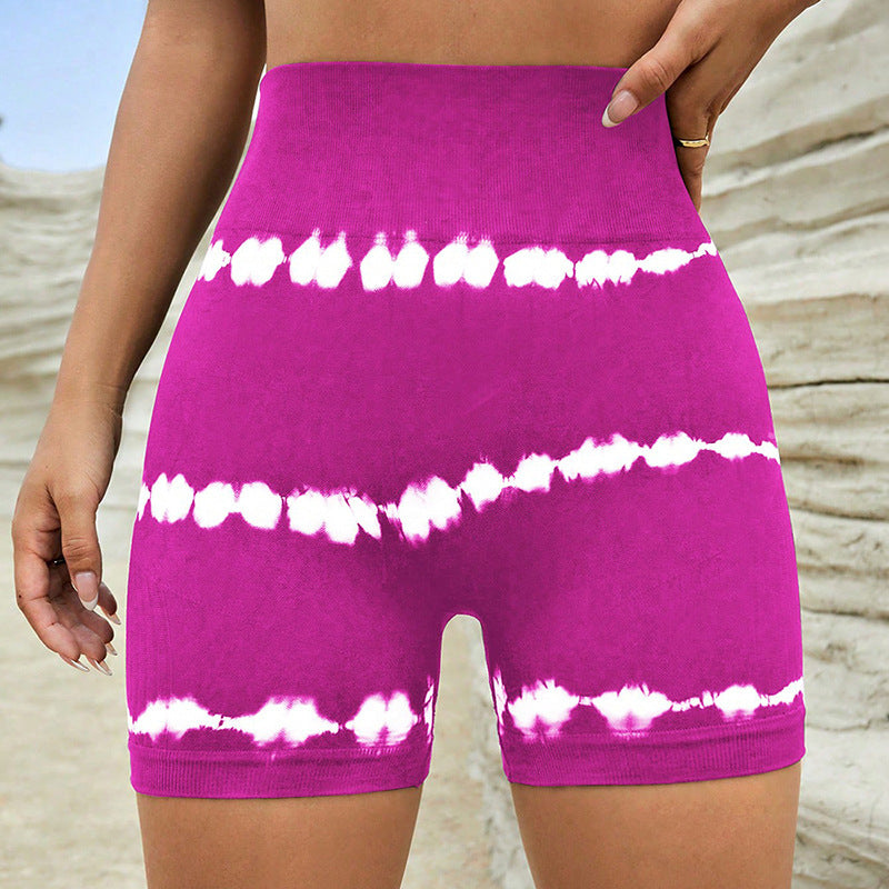 High Waist Tie-dye Yoga Shorts For Women Shorts