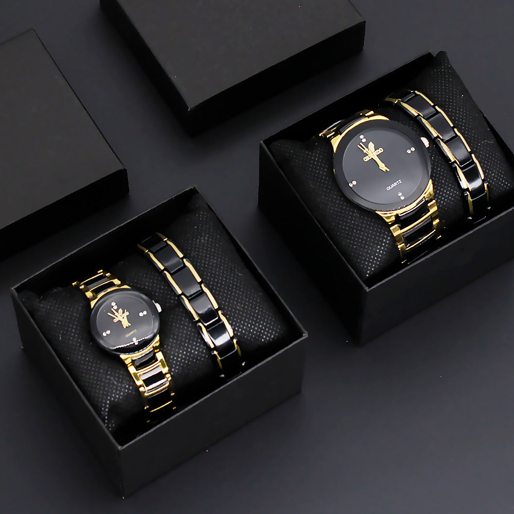 Quartz Couple Watch Steel Band Suit