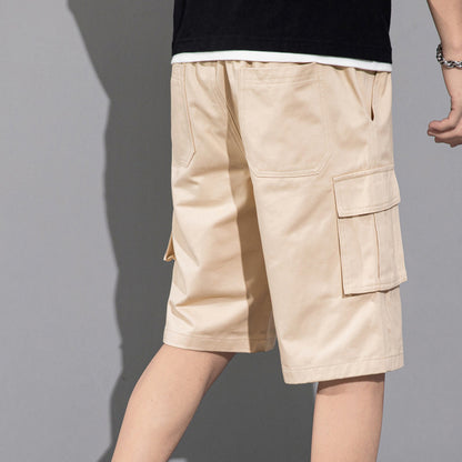 Casual Drawstring Cargo Shorts With Multi Pocket Summer Outdoor Men's Beach Pants