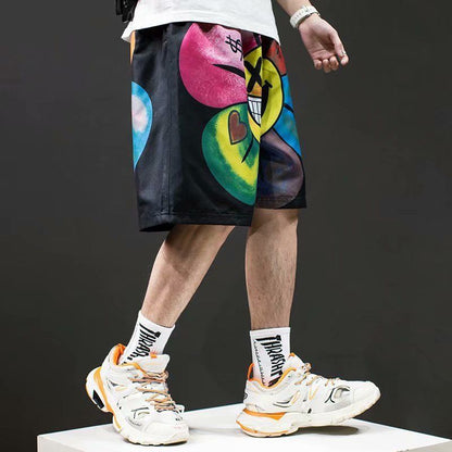 Street Hip Hop Fun Print Beach Shorts For Men