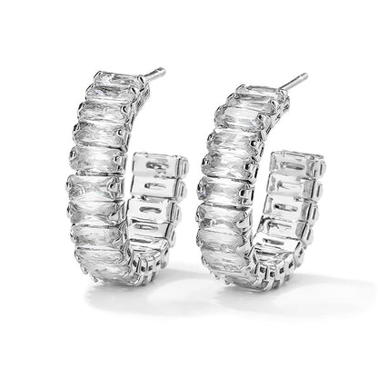 Fashion Zircon Claw Chain Women's Earrings