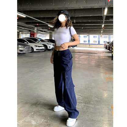 Light And Thin Straight Overalls Women's New Loose Leggings Wide Leg Pants