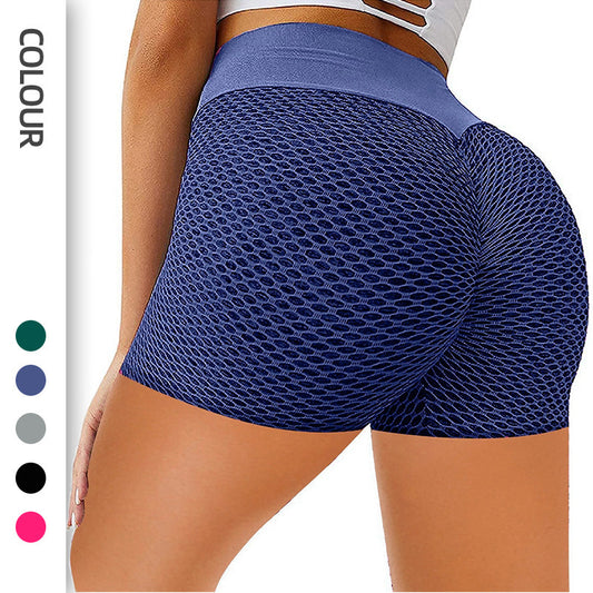 Honeycomb Design Yoga Pants Solid Color Hip-lifting Fitness Sports