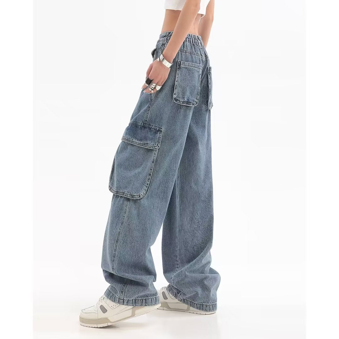 Hip-hop Multi Pocket Straight Jeans