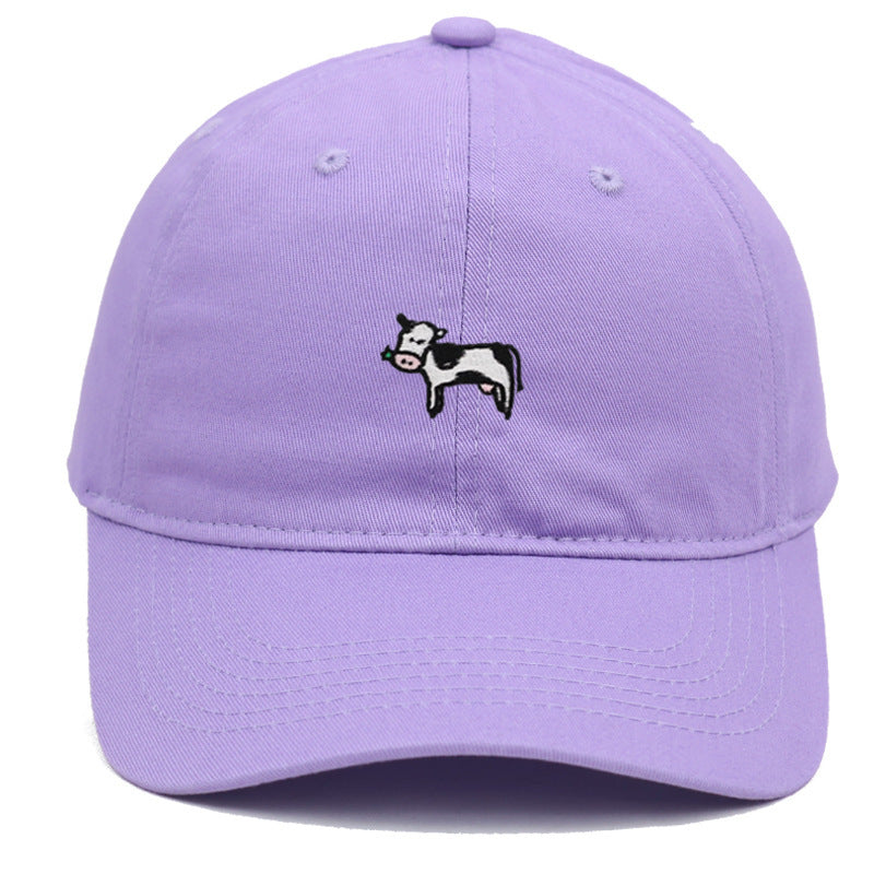 COW Embroidery Soft Top Baseball Cap Spring And Summer Cute