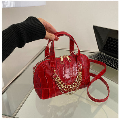 New Stone Pattern Chain Personality Shoulder Bag