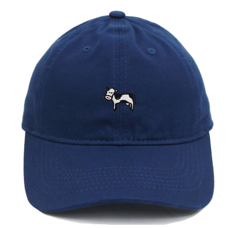 COW Embroidery Soft Top Baseball Cap Spring And Summer Cute