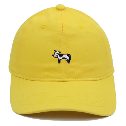 COW Embroidery Soft Top Baseball Cap Spring And Summer Cute