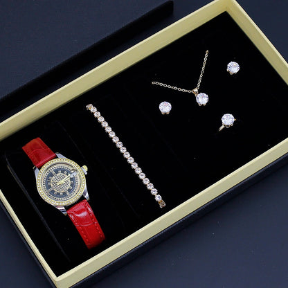 Ladies Valentine's Day Watch Jewelry Suit With Decoration