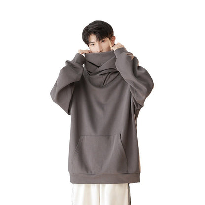 Hooded Turtleneck Sweater Men's Autumn Winter Couple Workwear Mechanical Style