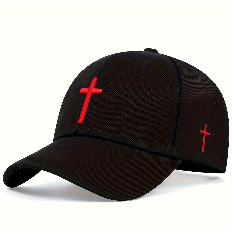 Embroidered Personality Cross Fur Green Baseball Cap