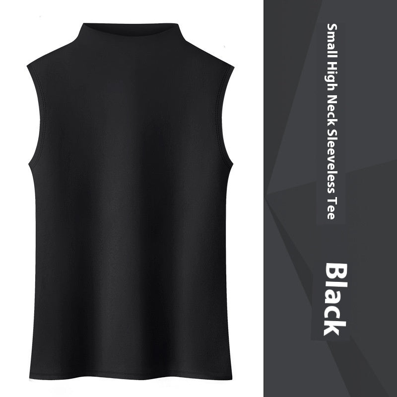 Small Turtleneck Sleeveless T-shirt Top Women