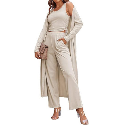 Women's Home Pajamas Long-sleeved Cardigan Trousers Suit