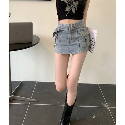 Versatile High-waisted Skinny Denim Skirt