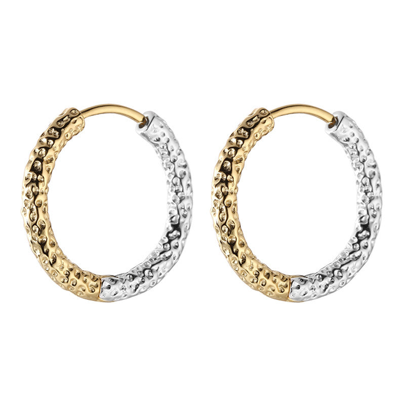 925 Sterling Silver Gold And Silver Color Matching Circle Ear Clip Women