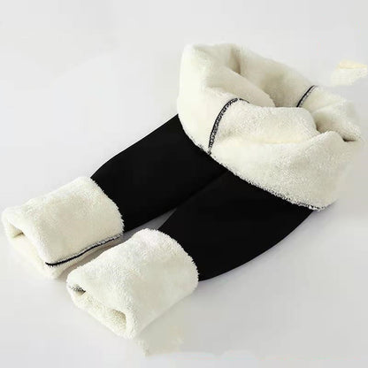 Winter Lamb Cashmere Plus Velvet Thick High-waisted Tight-fitting Warm Leggings