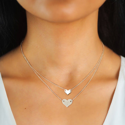 Heart-shaped Design Pendant High-grade Double-layer Twin Clavicle Chain