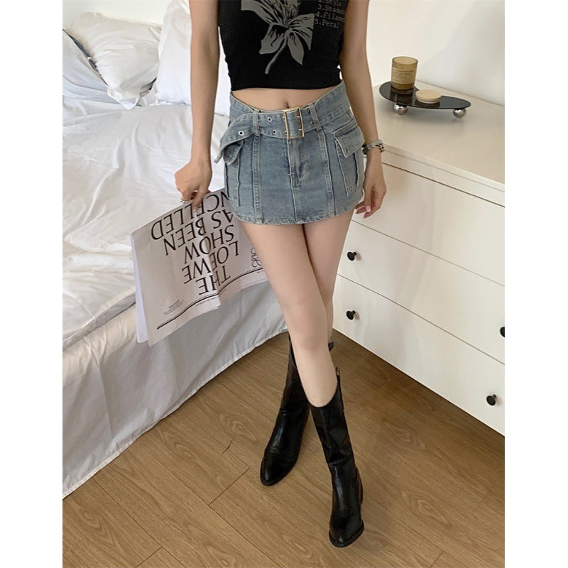 Versatile High-waisted Skinny Denim Skirt