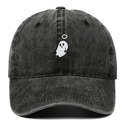 Ghost Embroidered Baseball Cap Pure Cotton Washed Baseball