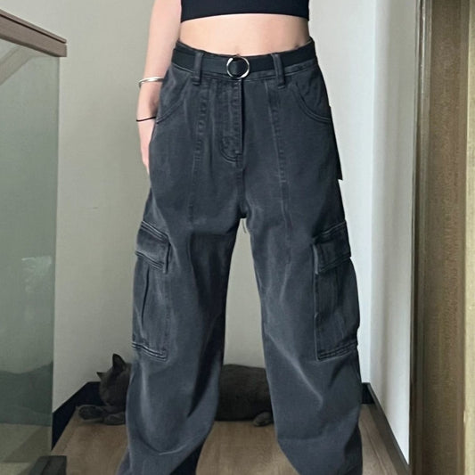 High Waist Straight American Workwear Mop Jeans