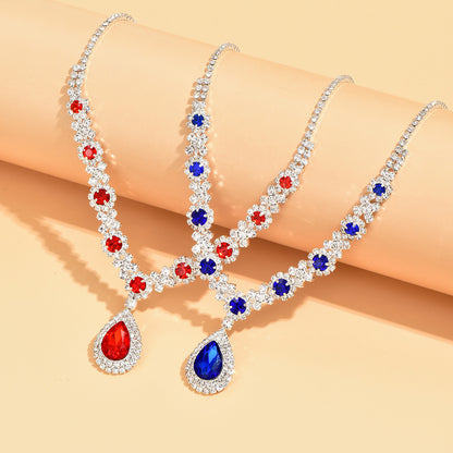 Fashion New Water Drop Necklace And Earrings Suite