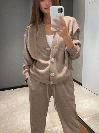 Casual Sports Suit Cardigan Top Women's Clothing