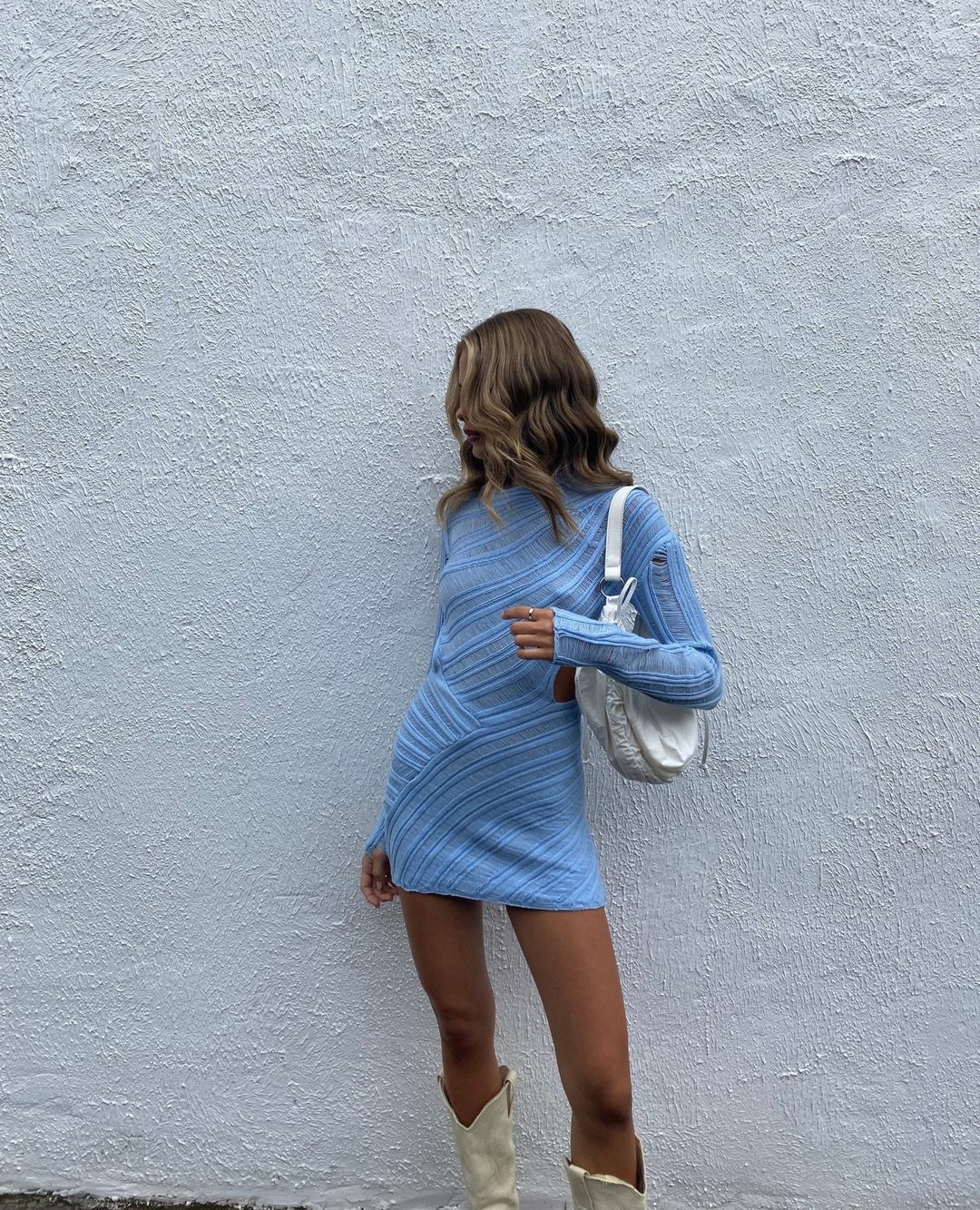 Sweaters Hollow Dress Long Sleeve Dress