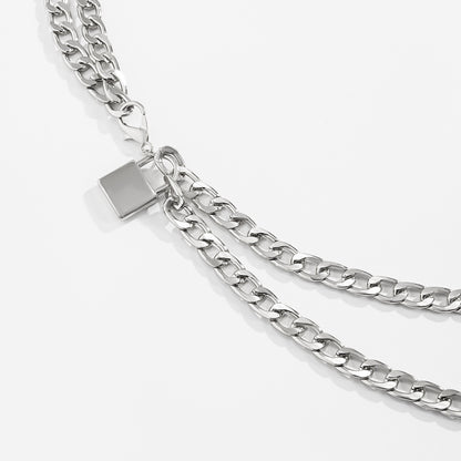 Cold Wind Metal Lock Waist Chain Women