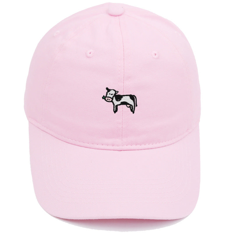 COW Embroidery Soft Top Baseball Cap Spring And Summer Cute