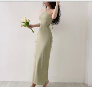 Elegant Women's Clothing Halter Cut-out Dress