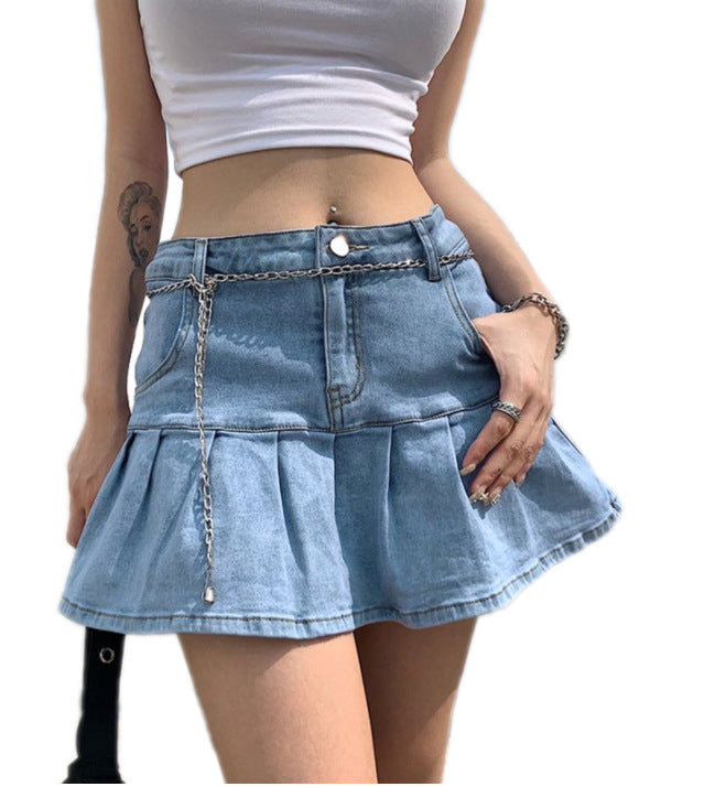 New Youth Ladies Safety Stretch Denim Skirt