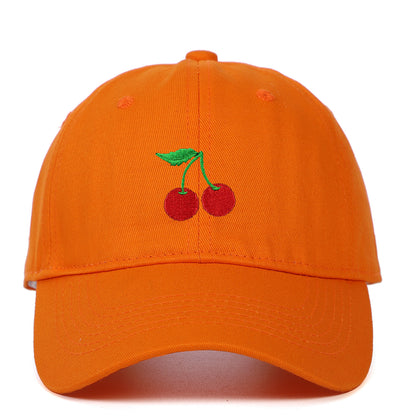 Cherry Embroidered Peaked Cap Outdoor Travel Sun-shade Sun Protection Hat