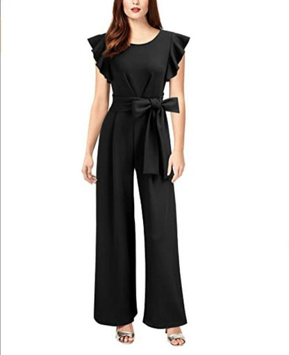 Sleeveless Ruffled Waist Wide Leg Jumpsuit