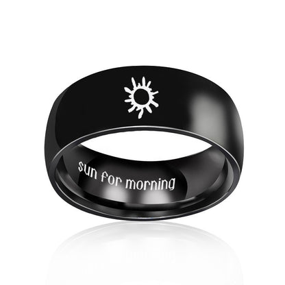 Stainless Steel Couple Couple Rings Sun Moon