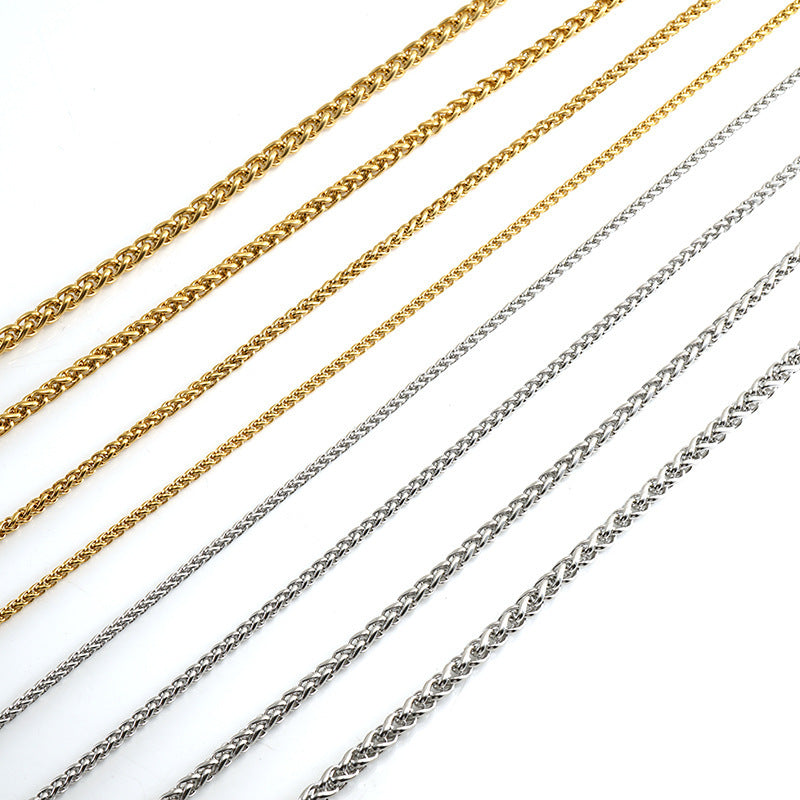 Stainless Steel Necklace 18K Gold Keel Chain Necklace