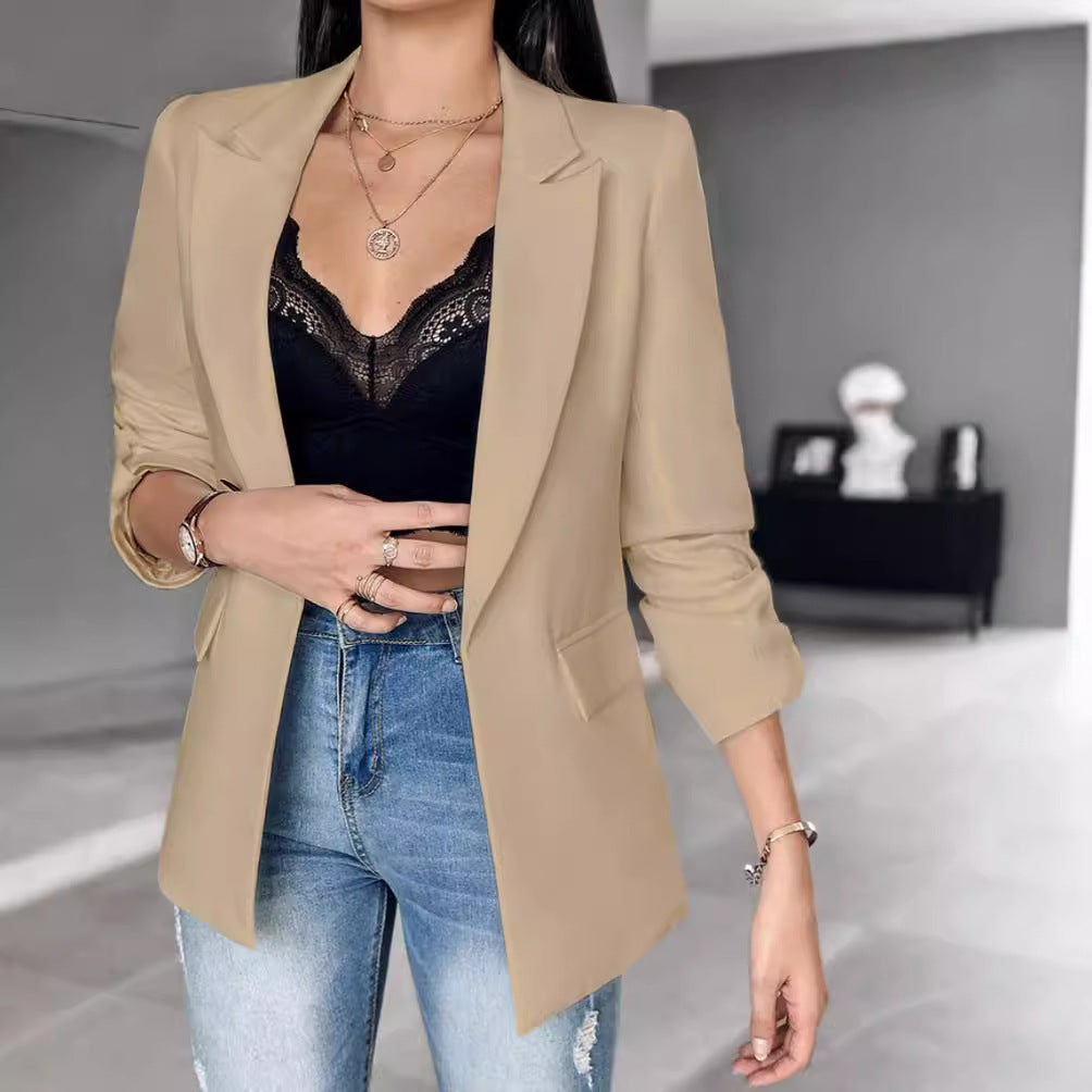 Long Sleeve Cardigan Suit Coat For Women