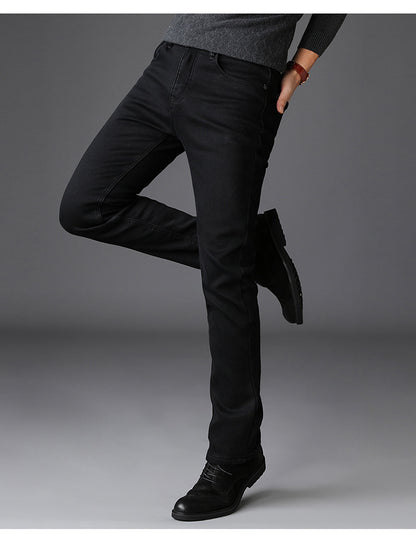 New Men's Jeans Slim Straight Black Pants For Men