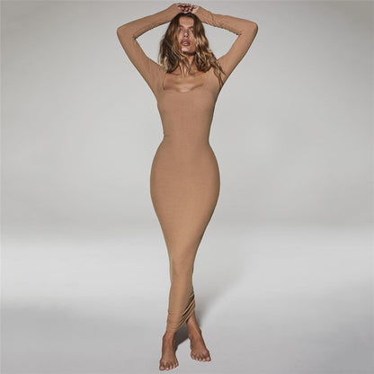 Long-sleeved Slim Slimming Sexy Hip Dress