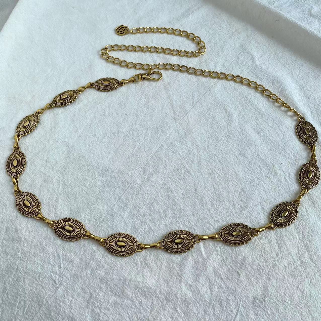 Women's Carved Geometric Retro Waist Chain