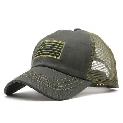 Summer Men's Outdoor Camouflage Mesh Cap Embroidered Hat