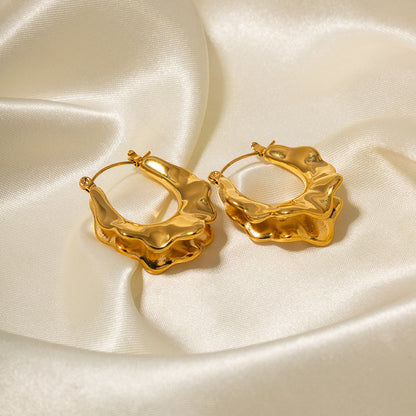 18K Gold-plated Stainless Steel Skirt French Ear Ring