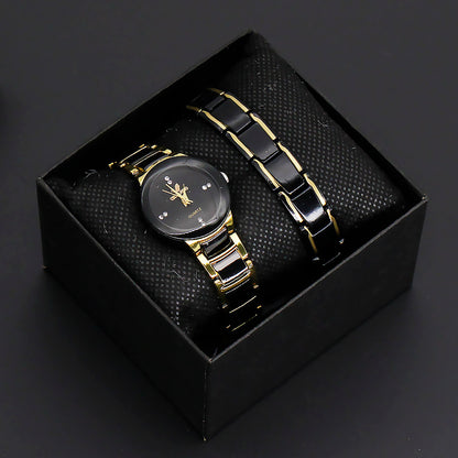 Quartz Couple Watch Steel Band Suit