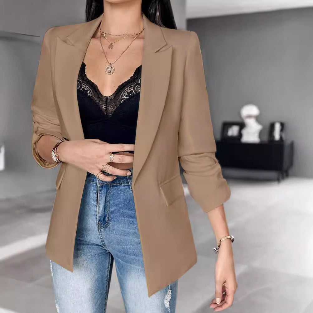 Long Sleeve Cardigan Suit Coat For Women