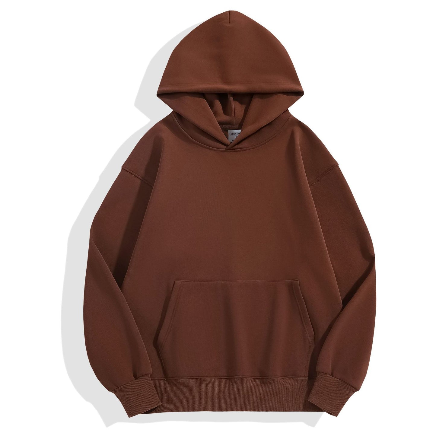 Heavy-duty Fleece Shoulder Down Hoodie Without Drawstring